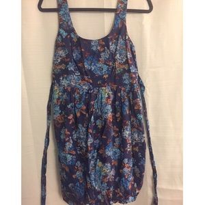 Blue Floral, Bubble Bottom Dress